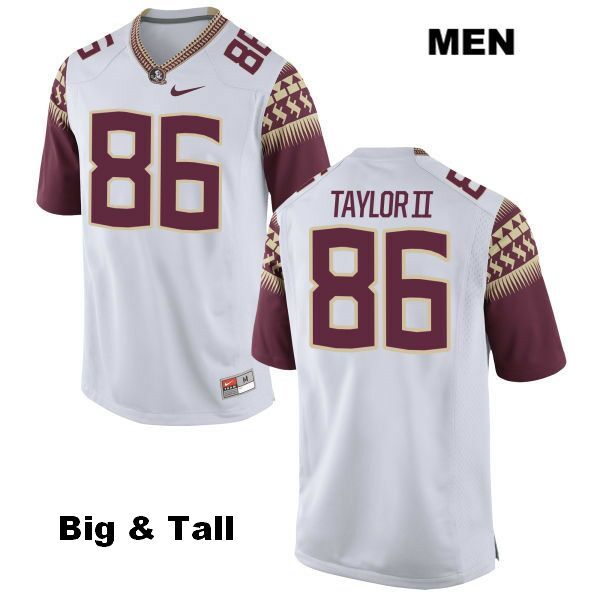 Men's NCAA Nike Florida State Seminoles #86 Darvin Taylor II College Big & Tall White Stitched Authentic Football Jersey GDR4869VR